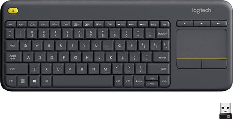 Logitech K400 Plus Wireless Touch With Easy Media Control and Built-in Touchpad, HTPC Keyboard for PC-connected TV, Windows, Android, Chrome OS, Laptop, Tablet - Black - Extreme Simracing