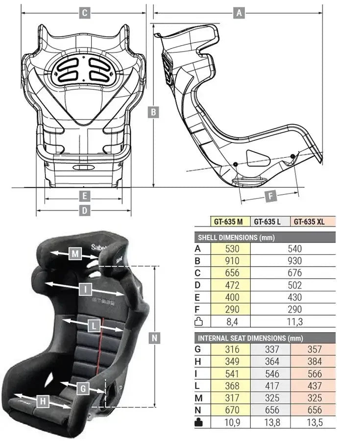 Sabelt GT 635 Racing Seat Sabelt