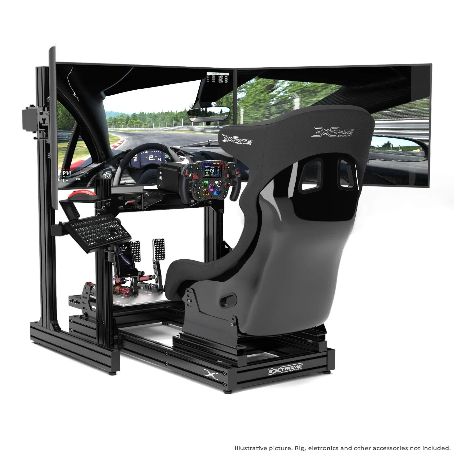 TRIPLE SCREEN ADD-ON FOR ALUMINUM PROFILE TV STAND - Extreme Simracing