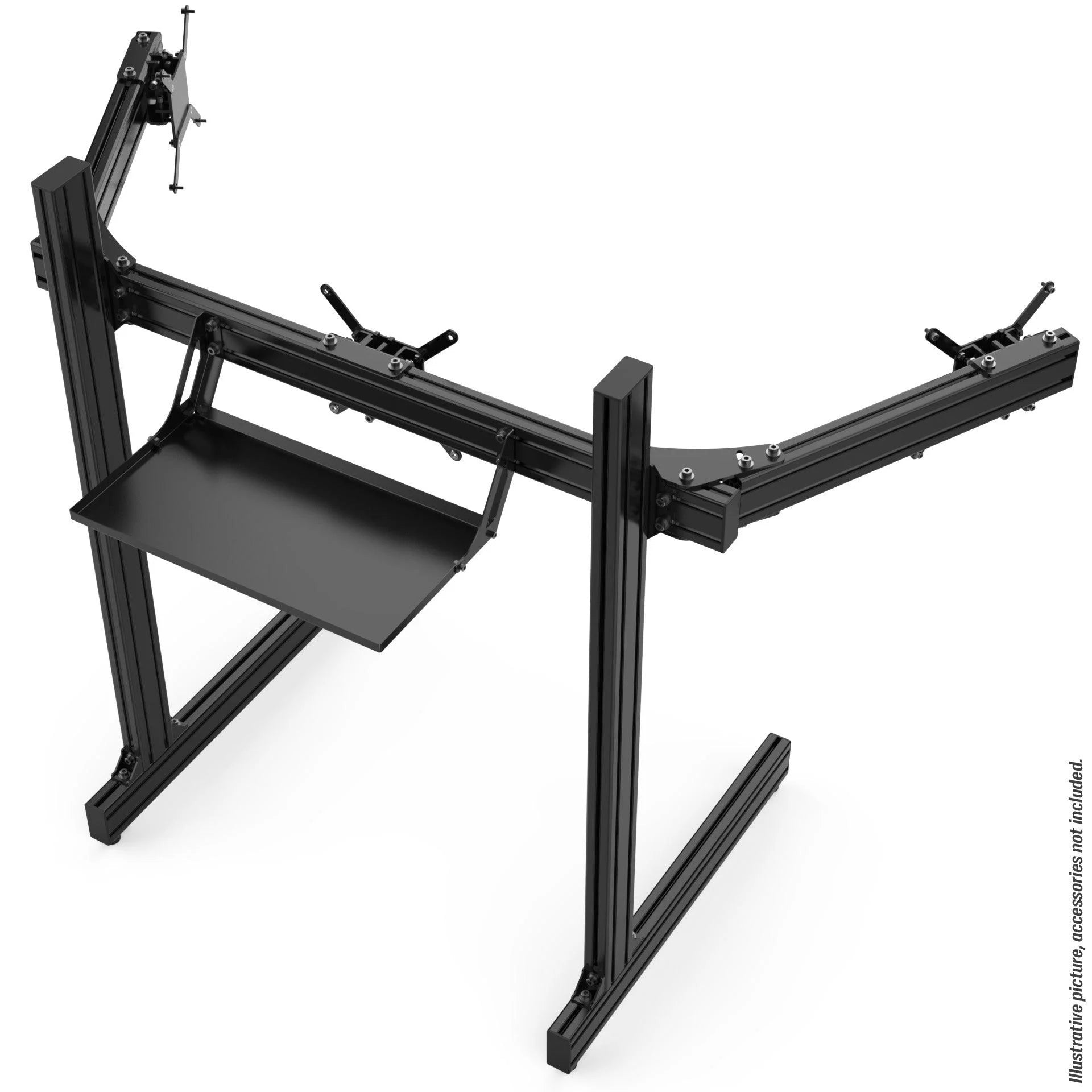 UNIVERSAL PC/DESKTOP REAR TRAY FOR TV STANDS IN ALUMINUM PROFILE - Extreme Simracing