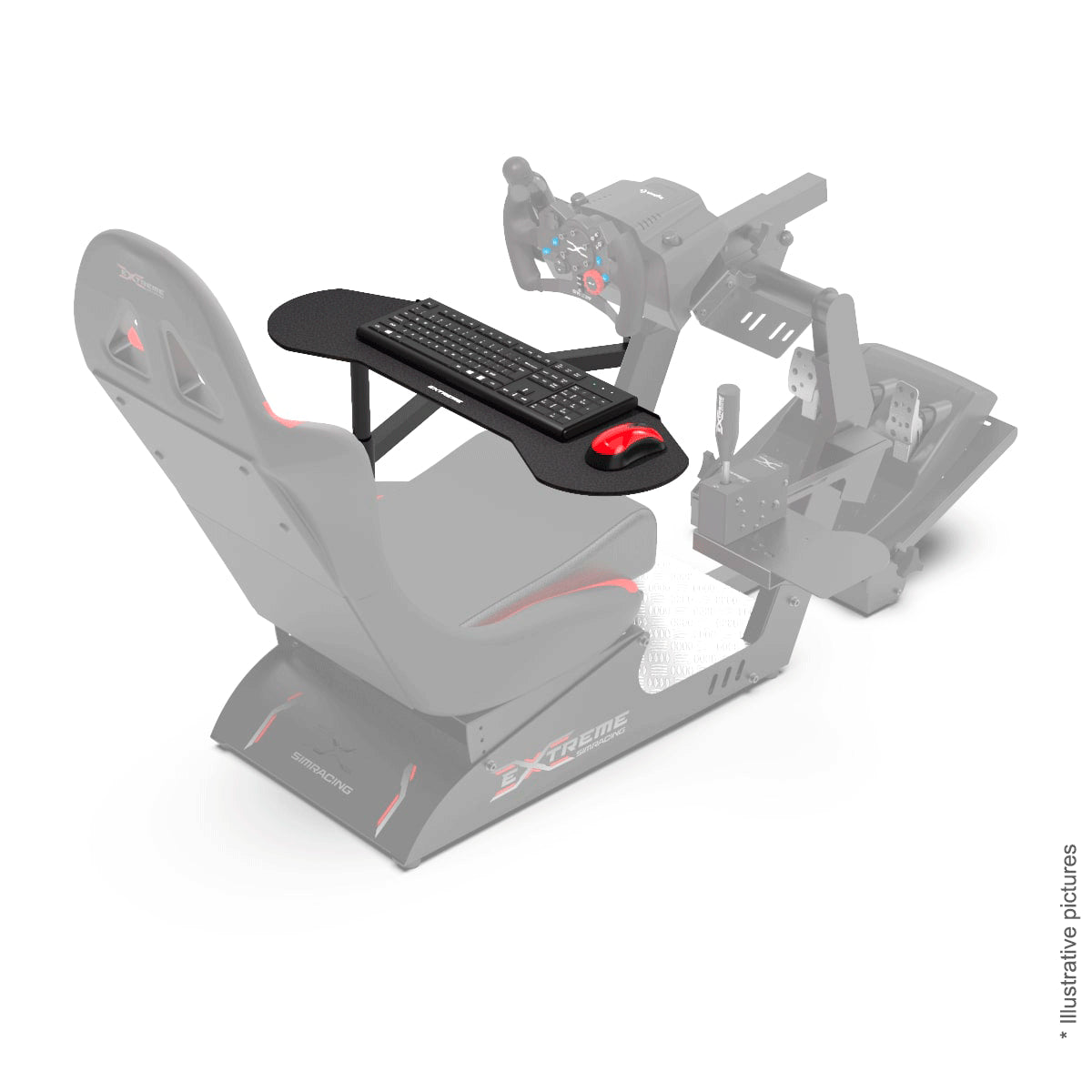 EXTREME WORKSTATION ARTICULATED KEYBOARD FOR VIRTUAL EXPERIENCE 3.0 / P1 3.0 / CHASSIS 3.0 / XT PREMIUM 3.0 - Extreme Simracing