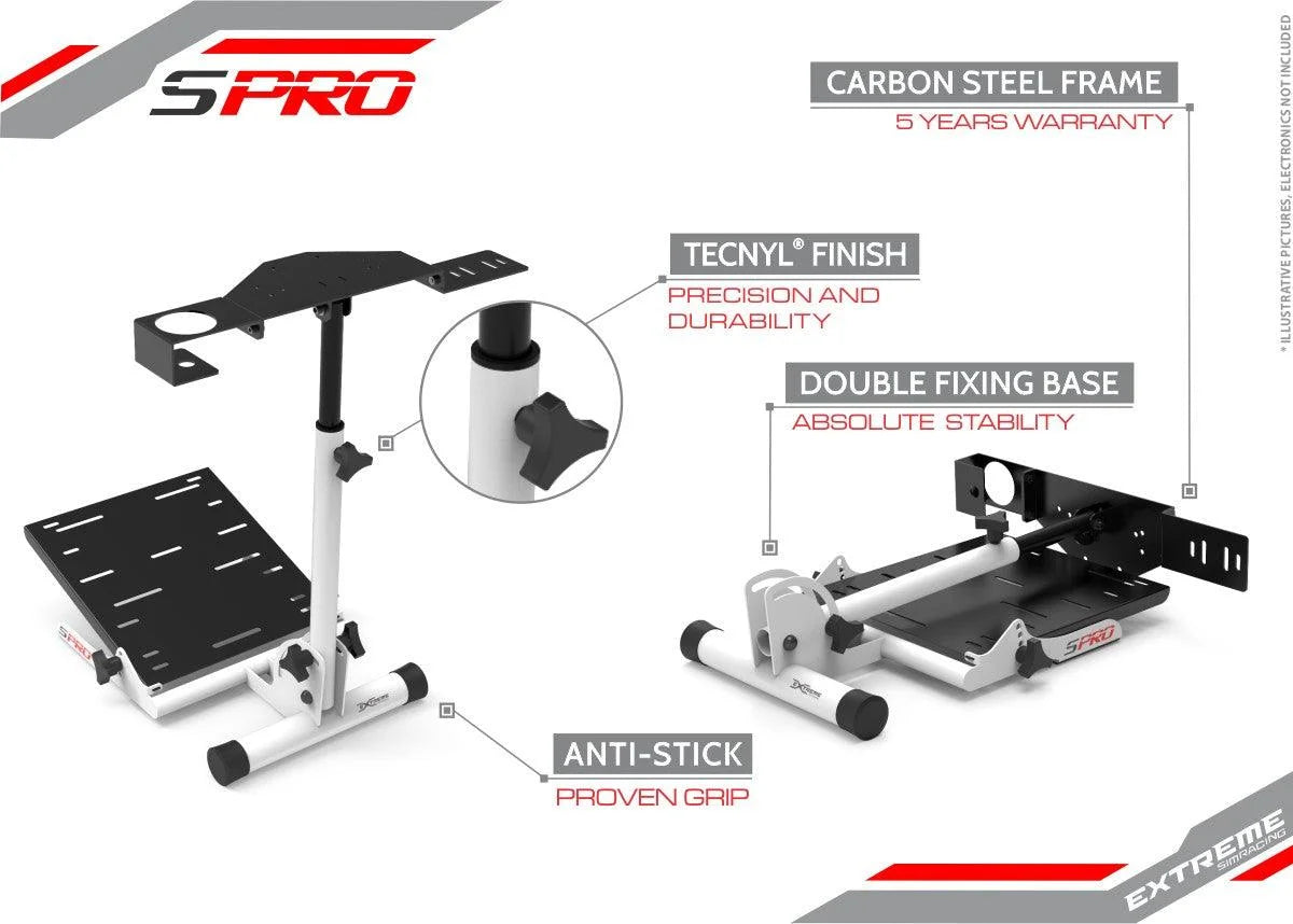 WHEEL STAND WHITE EDITION SPRO - Extreme Simracing